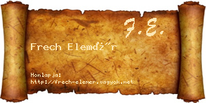 Frech Elemér névjegykártya