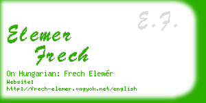 elemer frech business card